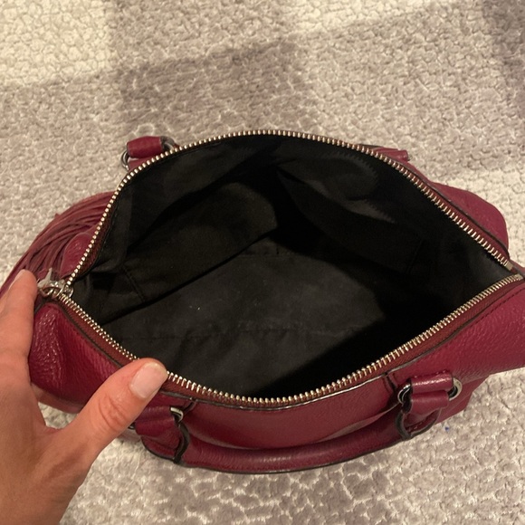 Rebecca Minkoff cranberry red leather satchel with large tassel - Picture 4 of 10